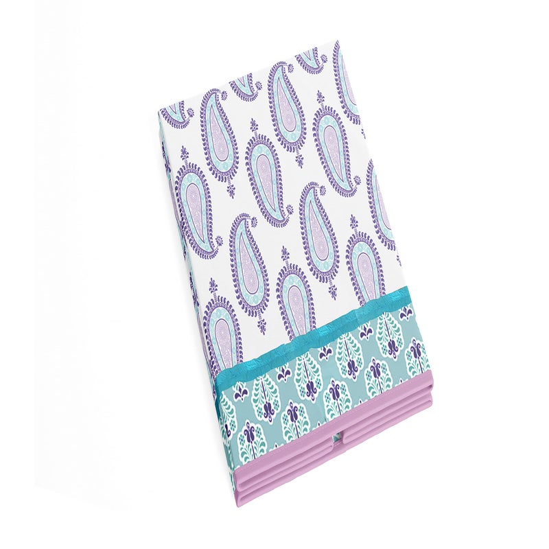 Bacati - Paisley Kids Storage (Collapsible Hamper 14 x 14 x 19 inches, Lilac/Purple/Aqua) - Image 4